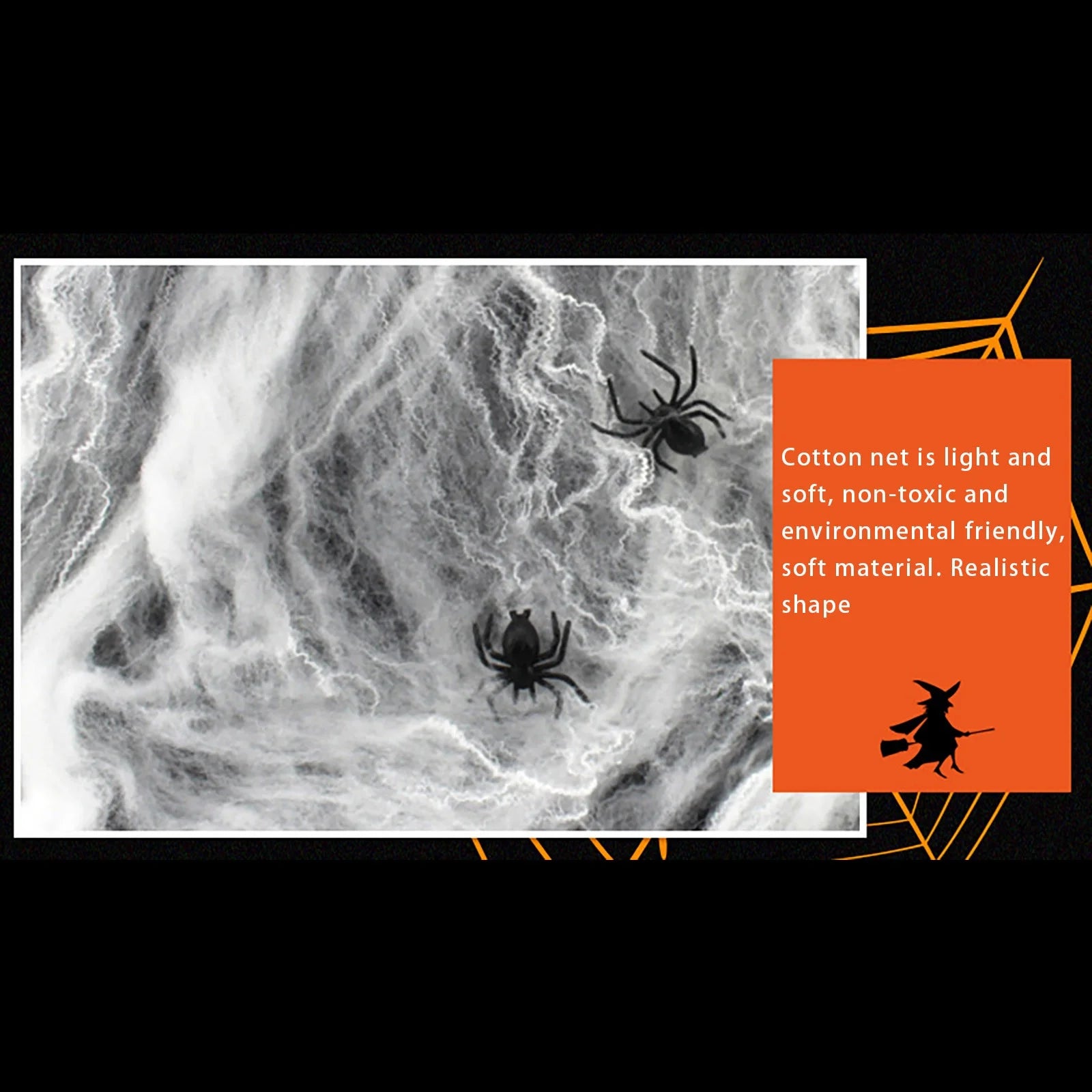 300 Sq Ft Halloween Spider Web Decorations, with 2 Black Fake Spiders, Outdoor Large Stretch Spider Web Cobwebs Indoor White Halloween Decorations