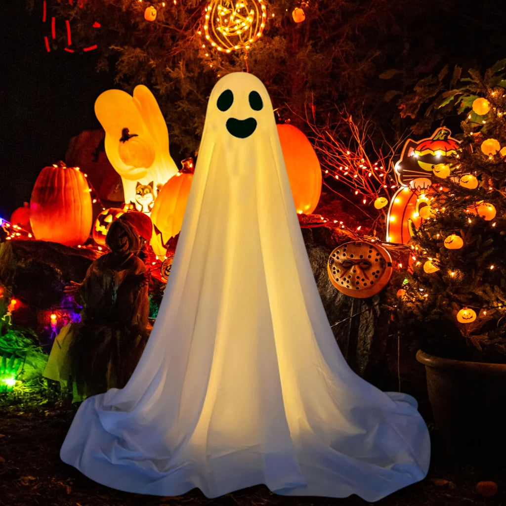 Halloween Decorations Ghosts for the Front Porch Courtyard Cute Decor Outdoor for Home outside Yard Lawn Garden Party Supplies (White)
