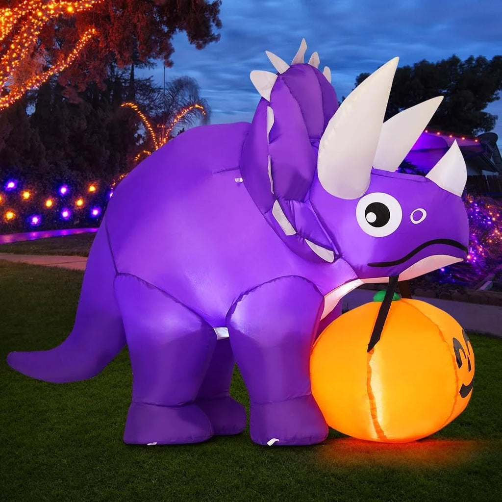 Halloween Inflatable 5 FT Halloween Dinosaur Inflatable, Inflatable Halloween Dinosaur Halloween Dinosaur Decorations with LED Lights, Halloween Decorations Inflatables Clearance for Holiday