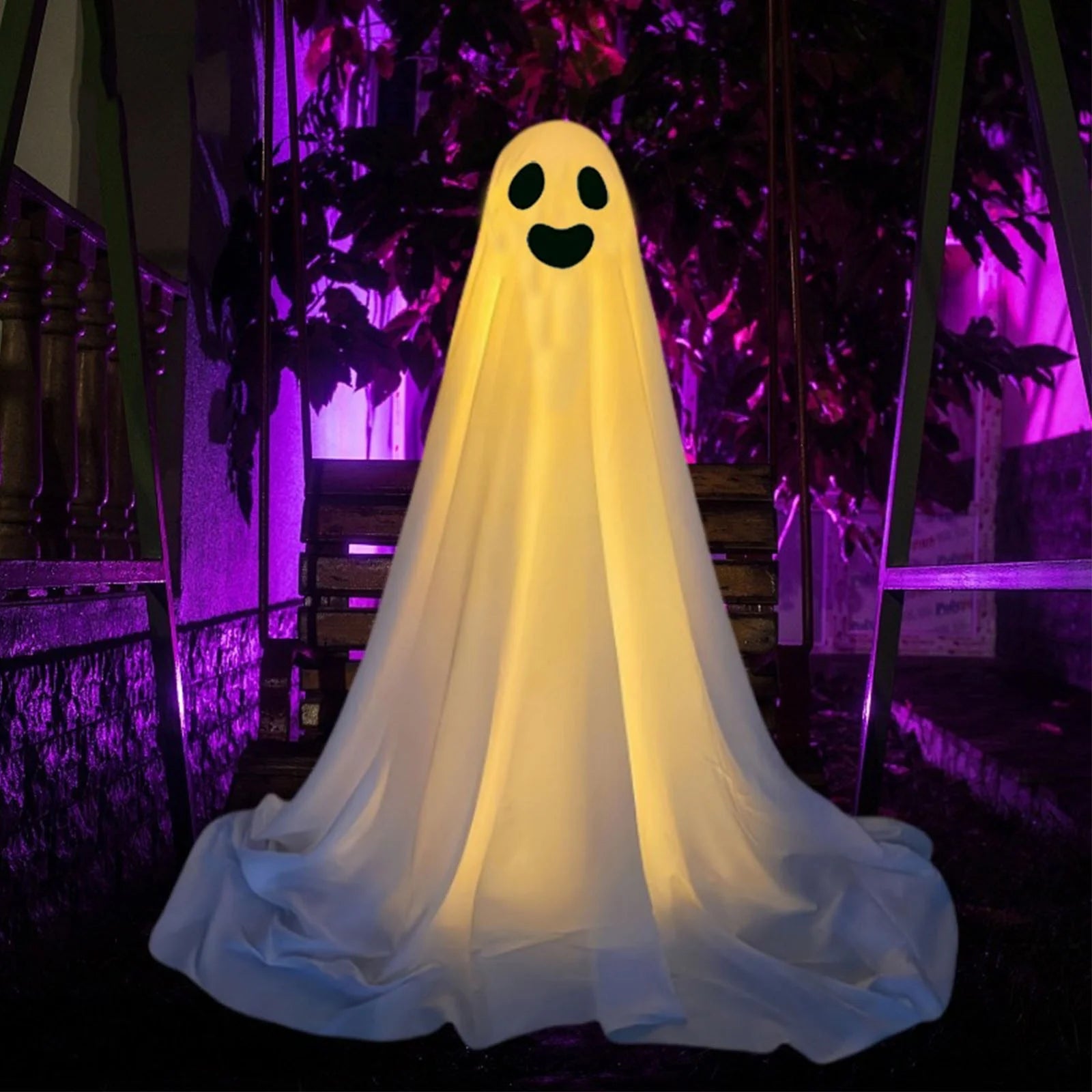Halloween Decorations Ghosts for the Front Porch Courtyard Cute Decor Outdoor for Home outside Yard Lawn Garden Party Supplies (White)