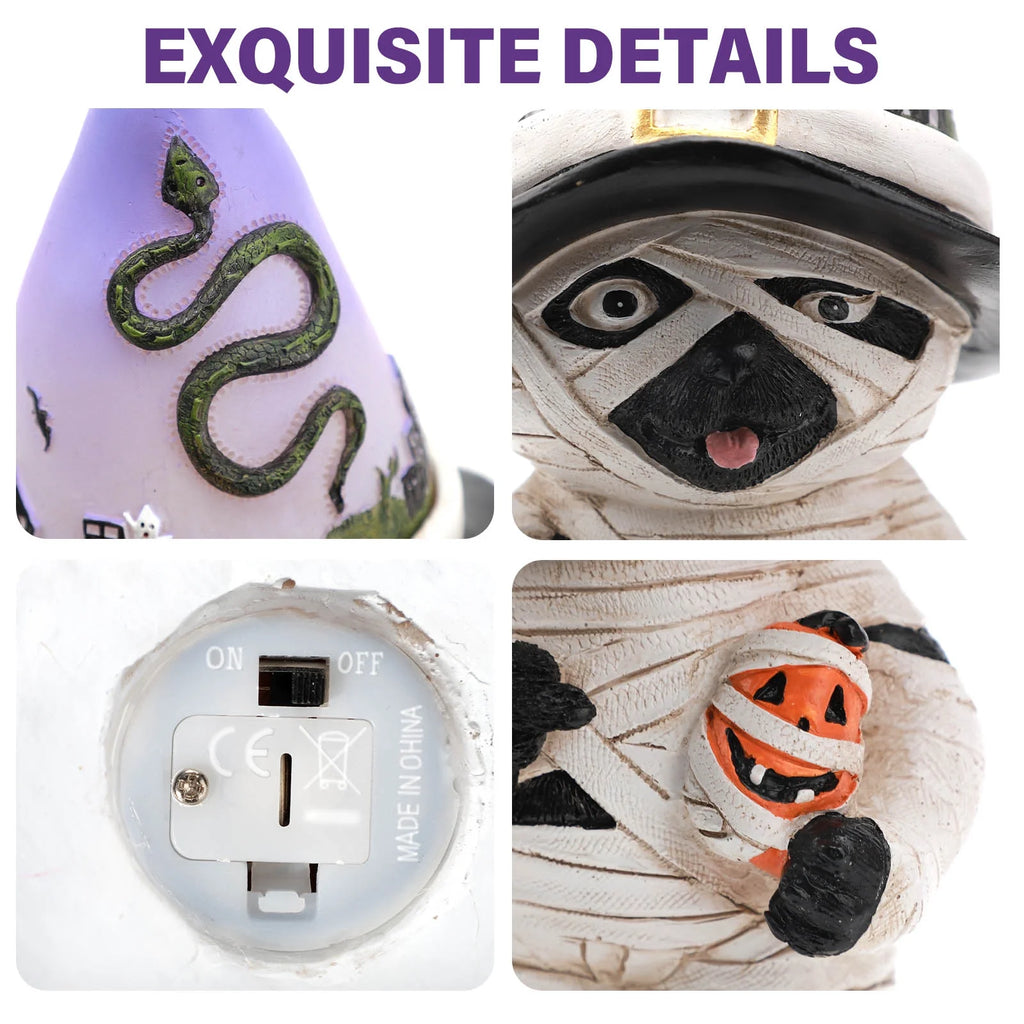 Halloween Table Decor Mummy Dog Figurine Light up Halloween Gifts Halloween Decorations Indoor