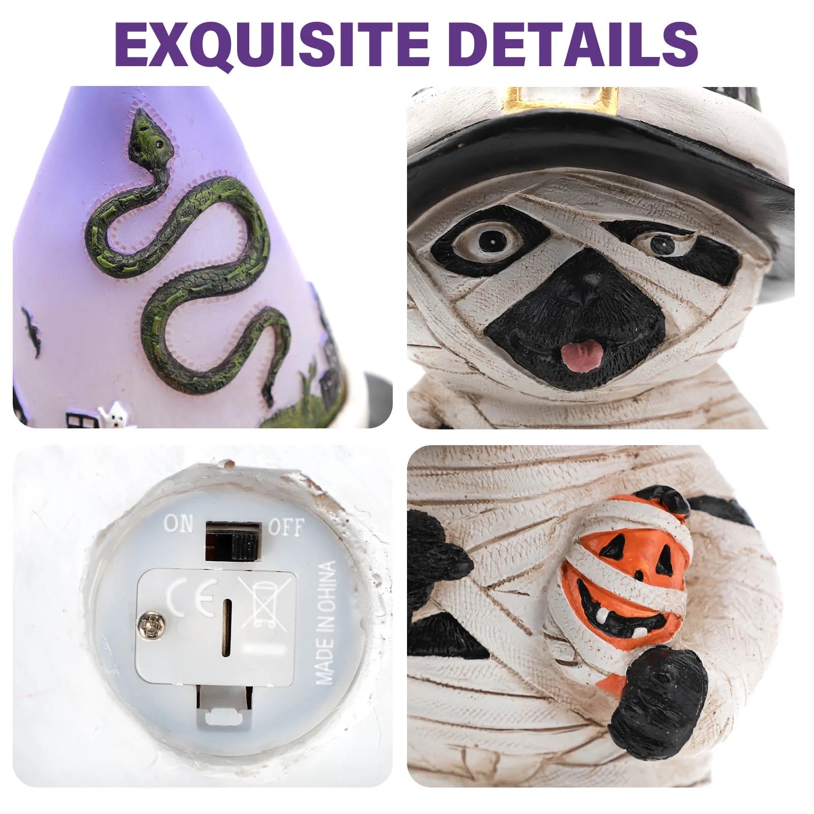 Halloween Table Decor Mummy Dog Figurine Light up Halloween Gifts Halloween Decorations Indoor