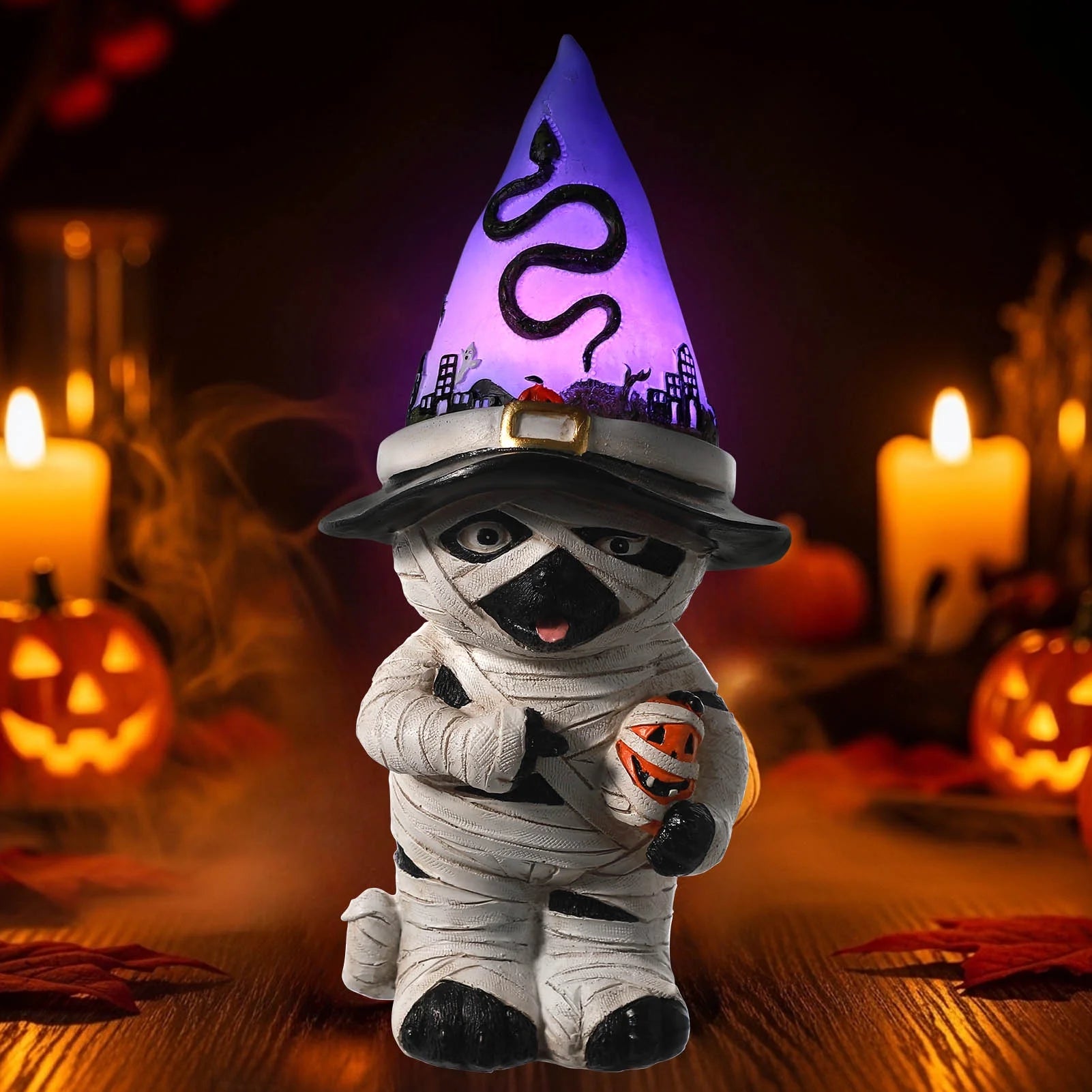Halloween Table Decor Mummy Dog Figurine Light up Halloween Gifts Halloween Decorations Indoor