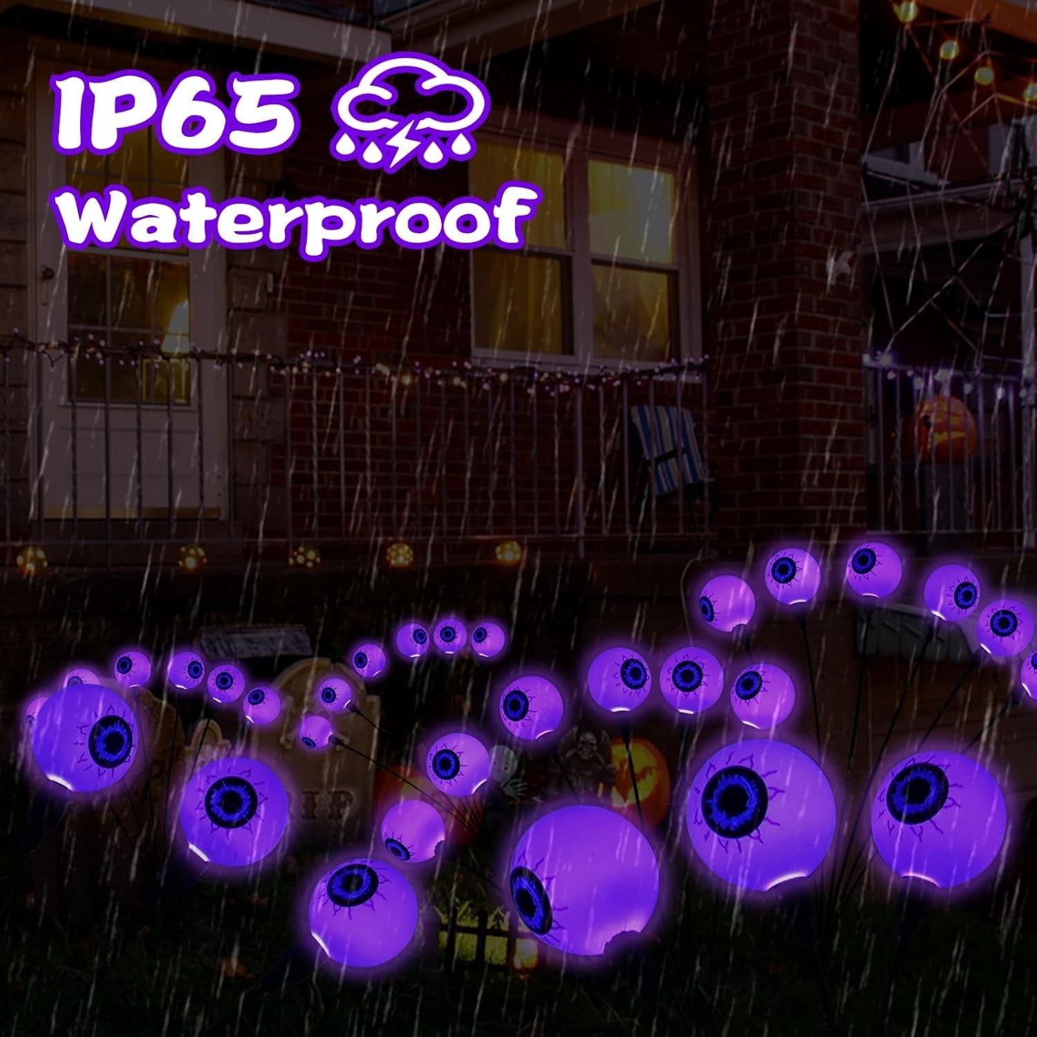 Halloween Decorations outside Solar Eyeball Stake Lights Halloween Decorations O